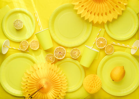 Pahvilautanen keltainen, 23 cm 6 kpl/pkt