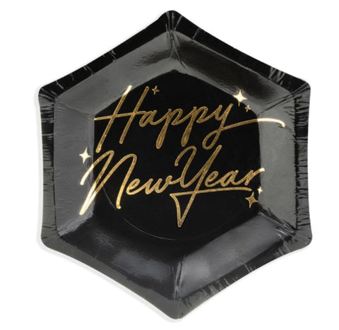 Happy New Year pahvilautanen 12,5 cm 6 kpl/pkt