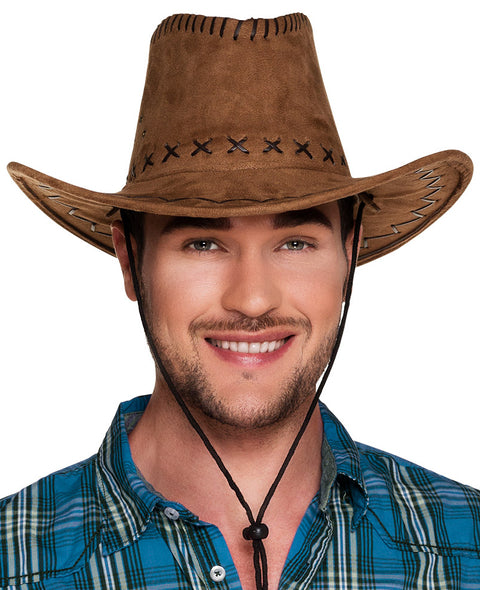 Hattu cowboy nahkajäljitelmä ruskea