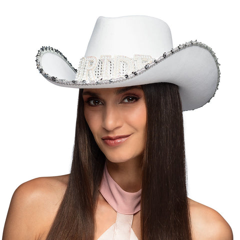 Cowboy hattu bride valkoinen