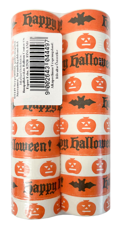 Halloween serpentiini, valko-oranssi, painettu, 2 rll/pkt
