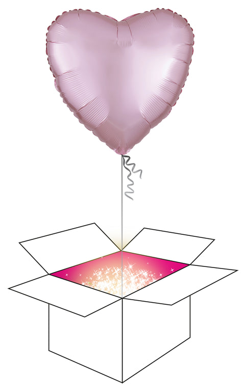 Palloboxi, Satiinivaaleanpunainen sydän foliopallo