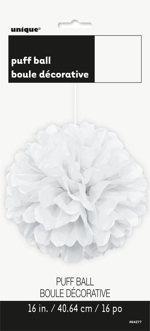 Pom Pom valkoinen koriste, halk. 41,6 cm