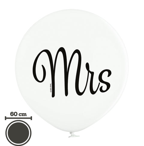 Mrs jätti-ilmapallo 60 cm valkoinen