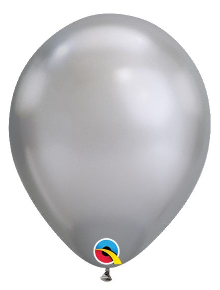 19 cm metallikromihopea ilmapallo 100 kpl/pss