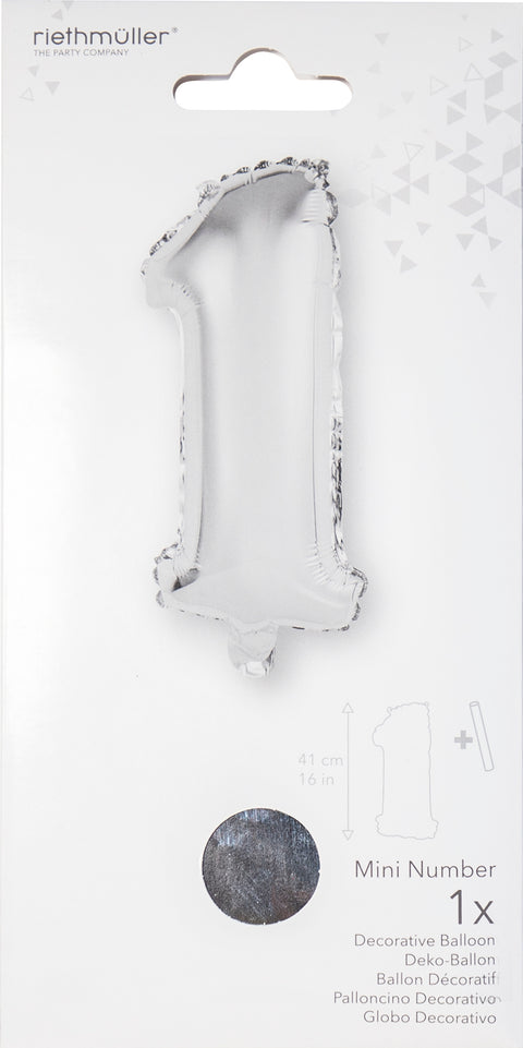 Numerofolio 1 hopeanvärinen puhallettava 35 cm